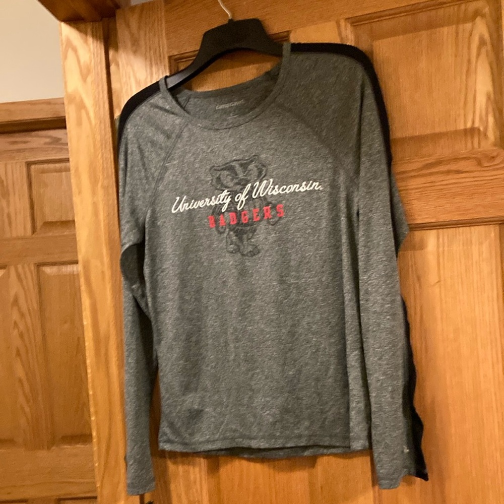 Champion Women's Grey University of Wisconsin Badgers Top